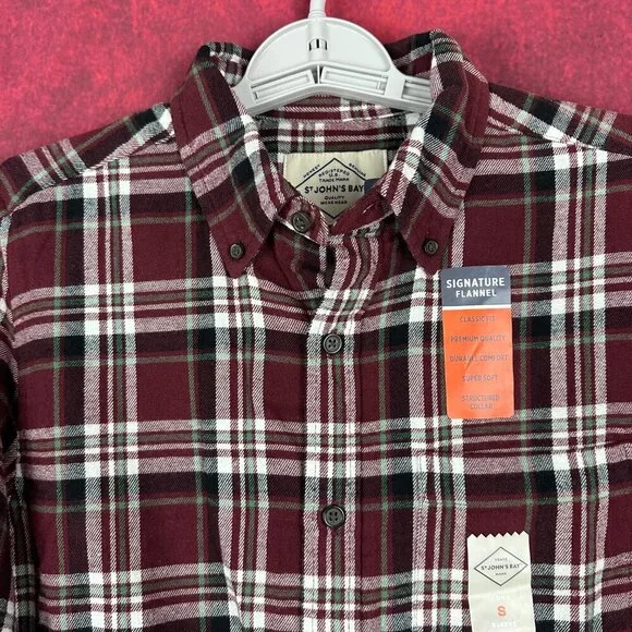 ST. JOHN'S BAY MEN'S CLASSIC FIT COTTON FLANNEL SHIRTPLAID PATTERN, SIZE S SMALL - Picture 6 of 11